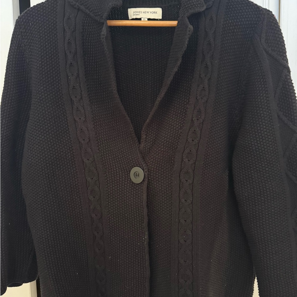 Jones New York Black Knit Cardigan